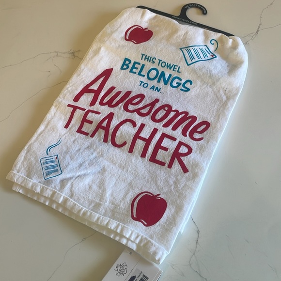 Primatives By Kathy Tea Towel; “This Towel Belongs to an Awesome Teacher” - Picture 6 of 7